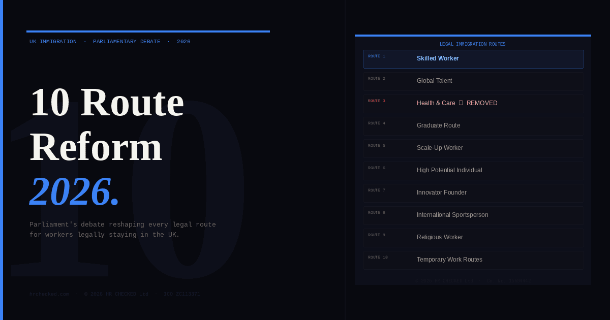 10 Route Reform 2026: What Parliament's Debate Means for UK Work Routes — HR CHECKED